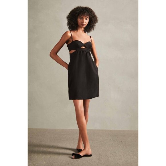 Adriana Degreas Matelasse Cotton Blend Short Dress Black Womens Size Medium - Picture 2 of 11